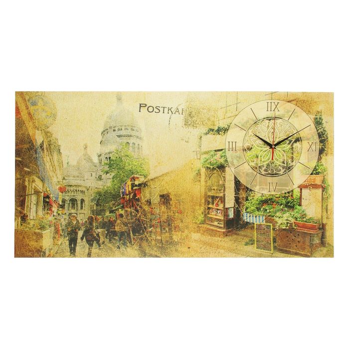 Часы на холсте "Ретро", 50х100 см