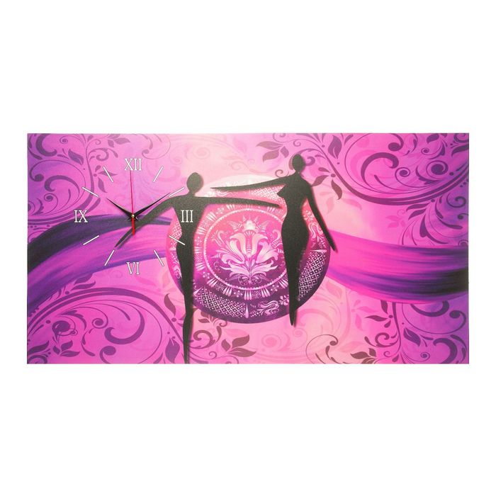 Часы на холсте "Пара", 50х100 см