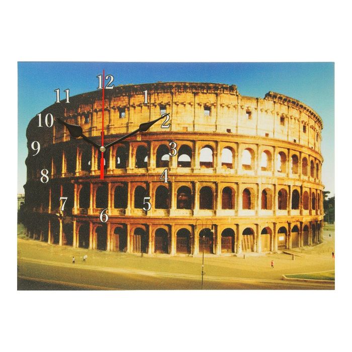 Часы на холсте "Колизей", 25х35 см