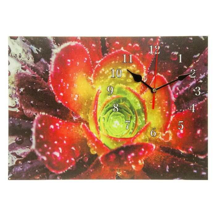 Часы на холсте "Цветок", 25х35 см