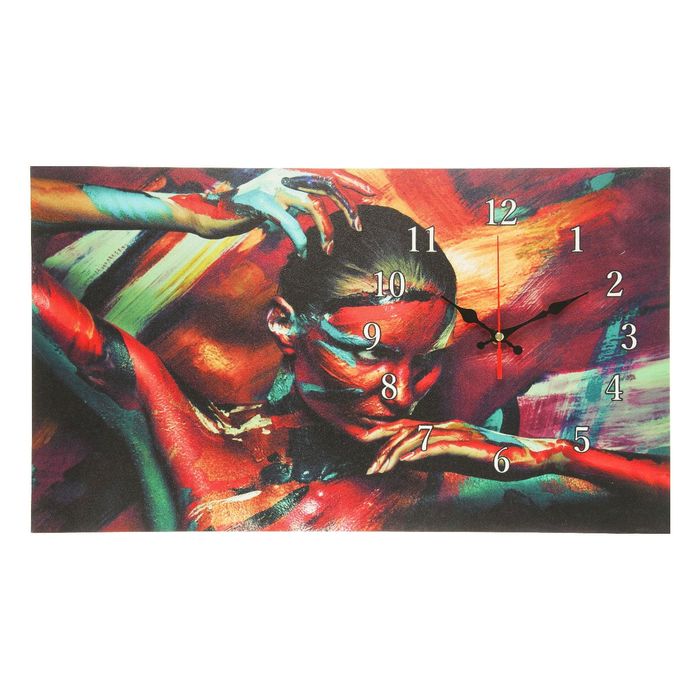 Часы на холсте "Бодиарт", 35х60 см