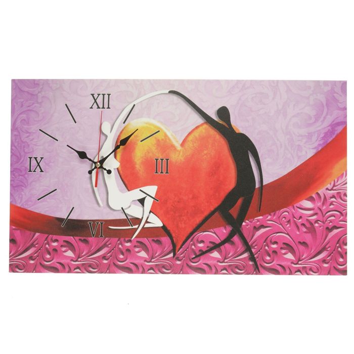 Часы на холсте "Любовь", 35х60 см