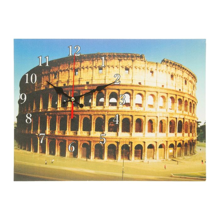Часы на холсте "Колизей", 30х40 см
