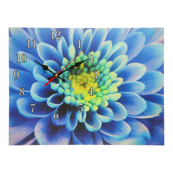 Часы на холсте "Голубой цветок", 30х40 см
