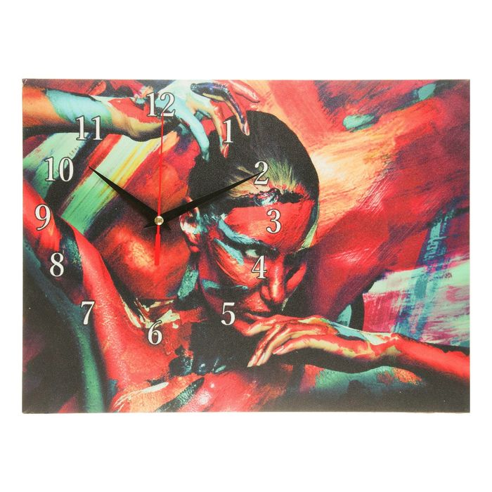 Часы на холсте "Бодиарт", 30х40 см