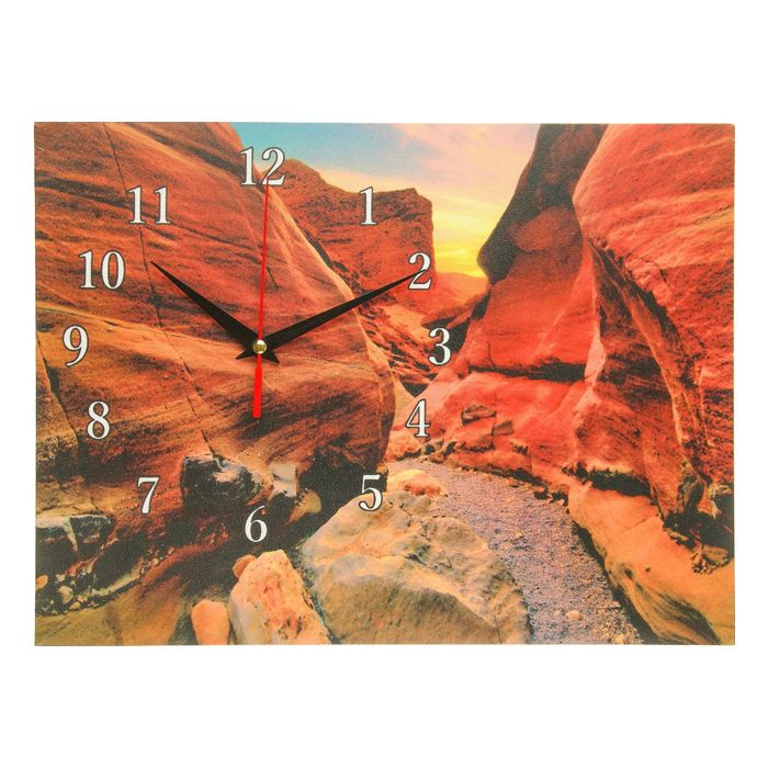 Часы на холсте "Каньон", 30х40 см