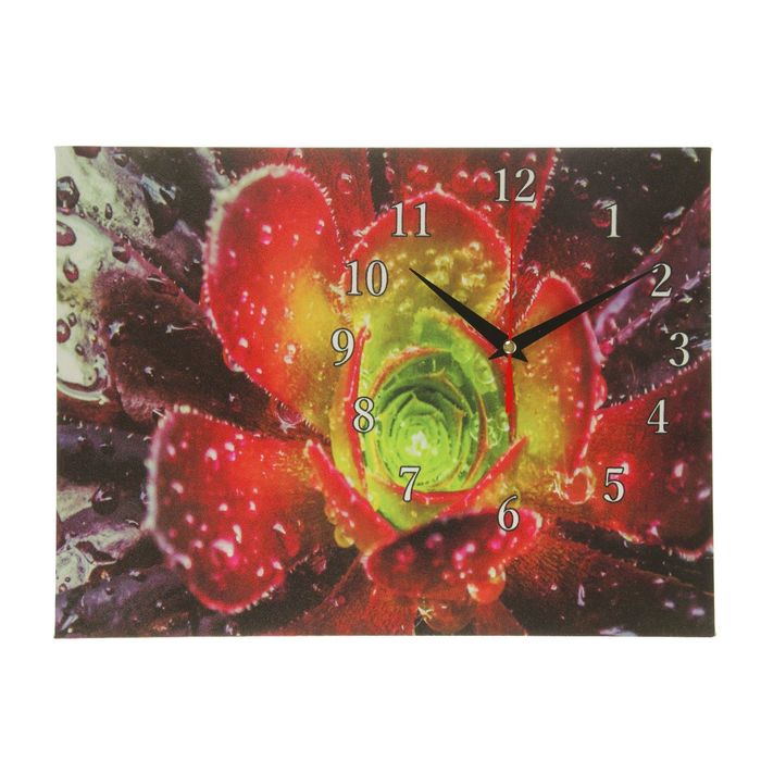 Часы на холсте "Цветок", 30х40 см