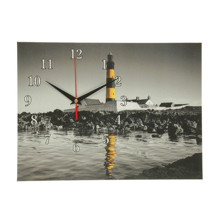 Часы на холсте "Маяк", 30х40 см