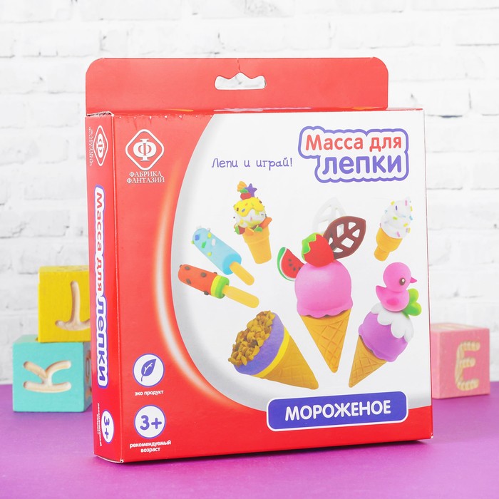 Набор массы для лепки "Мороженое", 2 х 35 г + 2 х 15 г
