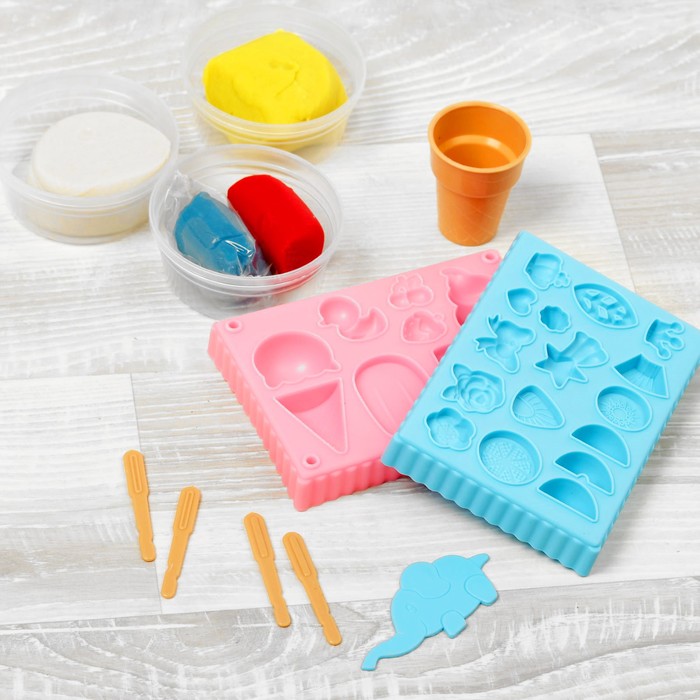 Набор массы для лепки "Мороженое", 2 х 35 г + 2 х 15 г