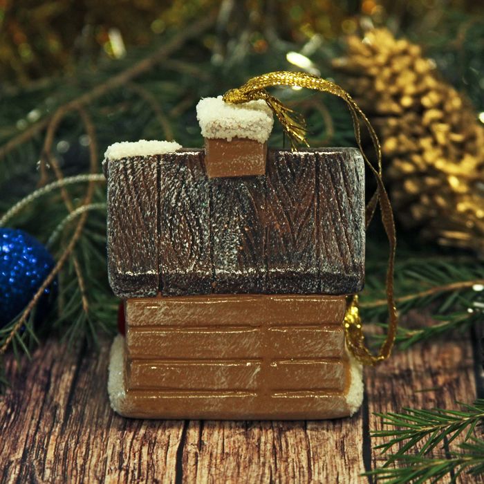 Сувенир керамика световой "Заснеженный домик в лесу" 7,8х6,7х5,2 см