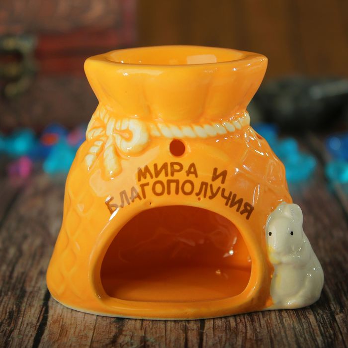 Аромалампа керамика "Мешок мира и благополучия" 8,5х7х8 см