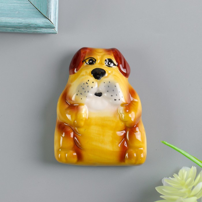Магнит керамика "Бульдожка" 6х4,6х1,5 см