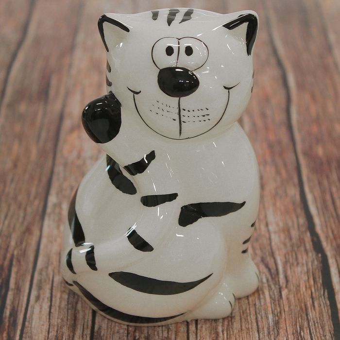 Копилка керамика "Кот полосатый" 13,8х9х8 см