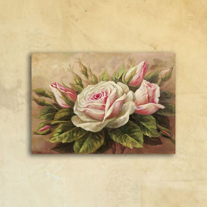 Картина на стекле "Розовый бутон" 28*40 см