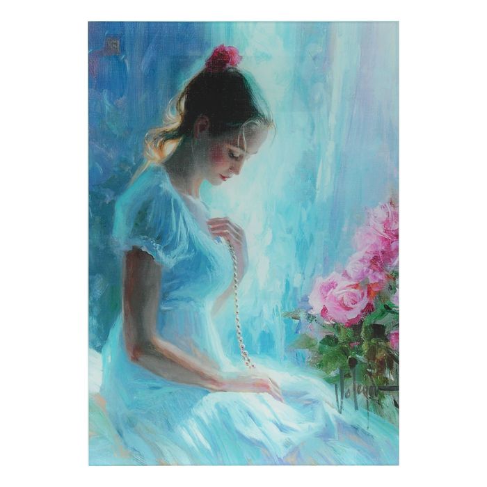 Картина на стекле " В мечтах" 28*40 см