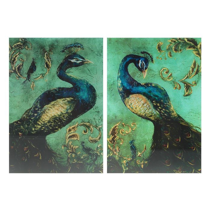 Модульная картина на стекле "Павлины", 28×40 см