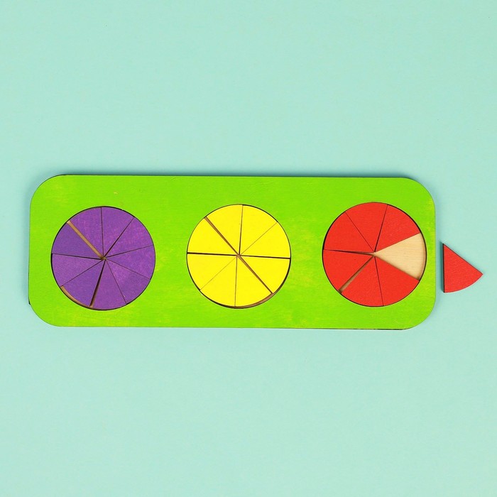 Рамка - вкладыш "Круги, 3 шт." дроби по методике Никитина, с 1/7-1/9, МИКС