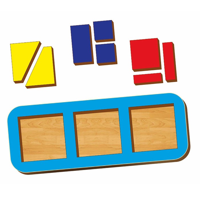 Рамка-вкладыш "Квадраты, 3 шт." по методике Никитина, 8 элементов, МИКС