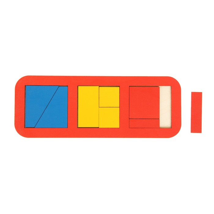 Рамка-вкладыш "Квадраты, 3 шт." по методике Никитина, 8 элементов, МИКС