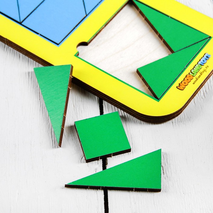 Рамка-вкладыш "Квадраты, 3 шт." по методике Никитина, 14 элементов, МИКС