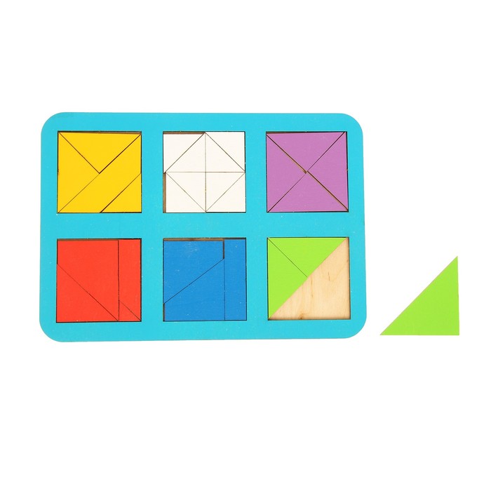 Рамка-вкладыш "Квадраты, 6 шт." по методике Никитина, 24 элемента, МИКС