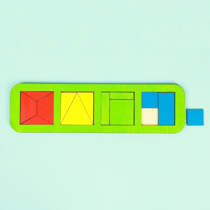 Рамка-вкладыш "Квадраты, 4 шт." по методике Никитина, 13 элементов, МИКС