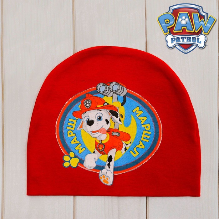 Щенячий патруль. Шапка детская Paw Patrol "Маршал" размер 54, хлопок 100%