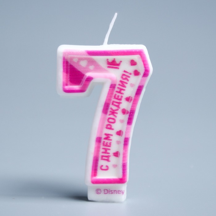 Свеча в торт цифра Дисней 7 " С Днем Рождения", Принцессы