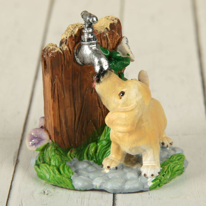 Сувенир полистоун "Пёсик в саду" МИКС 7,5х6х5,5 см