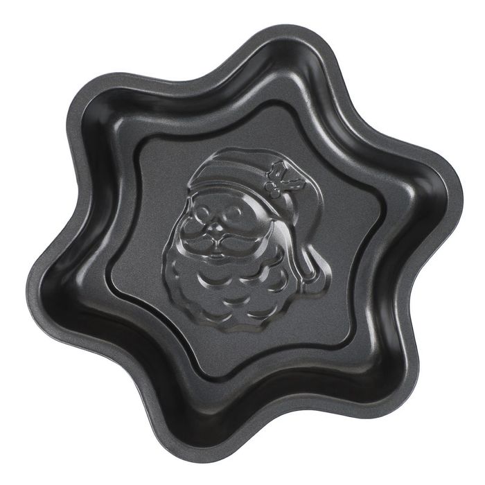 Форма для выпечки с а/п покрытием "Дед мороз. Звезда" 25х4 см