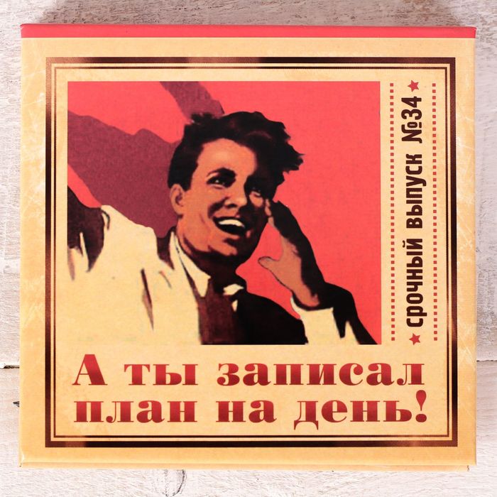 Футляр для бумаги с карандашом "А ты записал план на день", 100 листов