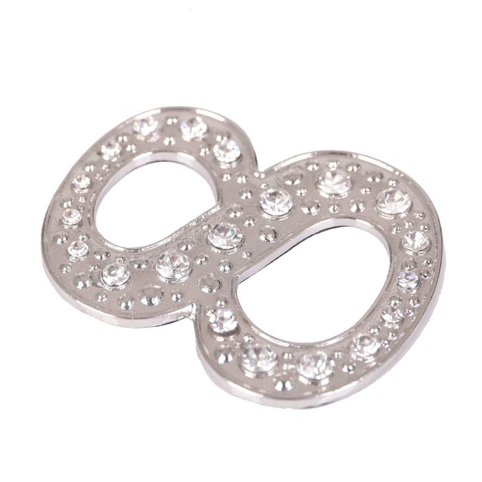 Дверной номер со стразами "8" (серебро), 4,1 х 5 см