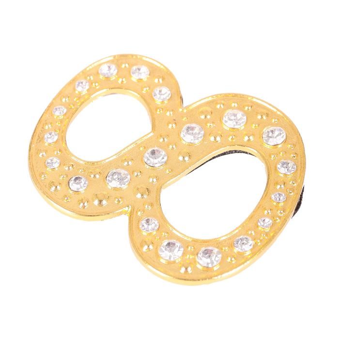 Дверной номер со стразами "8" (золото), 4,1 х 5 см