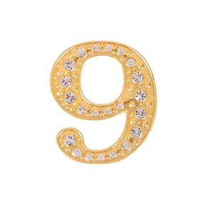 

Дверной номер со стразами "9" (золото), 4,1 х 5 см