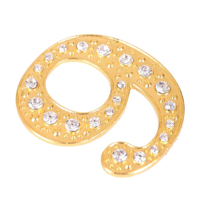 Дверной номер со стразами "9" (золото), 4,1 х 5 см