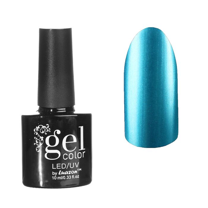 Гель-лак для ногтей "Металлик", четырёхфазный LED/UV, 10мл, цвет 03-016 бирюзовый