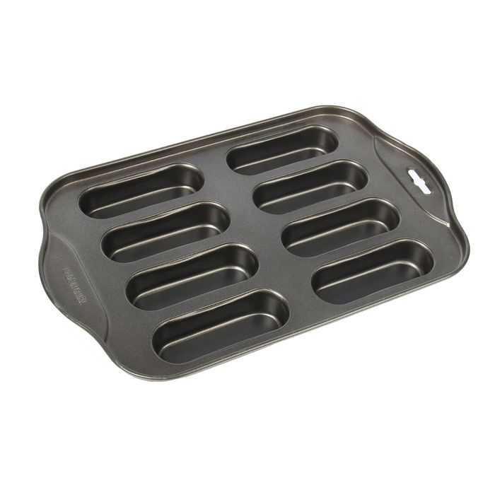 Форма для выпечки с а/п покрытием со съем дном "Эклеры" 8 ячеек 33х20,5х3,5 см