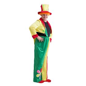 Карнавальный костюм "Клоун", шляпа с волосами, комбинезон, пиджак, р-р 50-54 от Сима-ленд