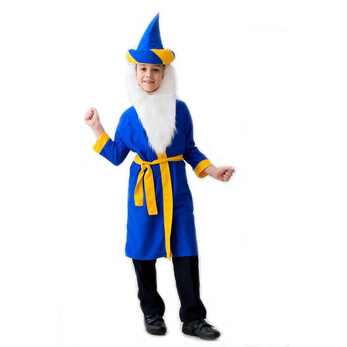 Карнавальные костюмы "Старик Хоттабыч", шляпа, борода, халат, пояс, 5-7 лет, рост 122-134