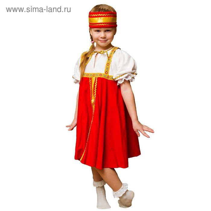 фото Карнавальный костюм "хоровод", рубаха, сарафан, повязка на голову, 3-5 лет, рост 104-116 бока