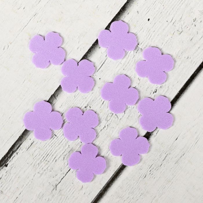 Набор заготовки из фоамирана  Лепестки гортензии малые сиреневые 18х18 мм
