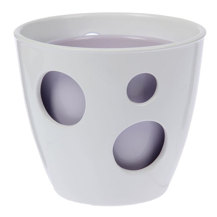 Горшок "Виктория" 2 горшка: 2 л и 1 л глянец Белый и Лавандовый