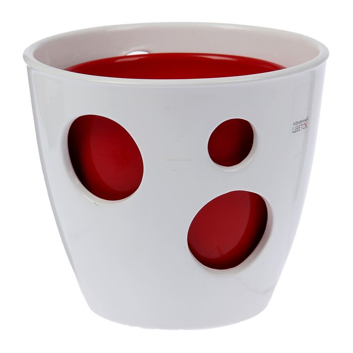 Горшок "Виктория" 2 горшка: 2 л и 1 л глянец Белый и Красный