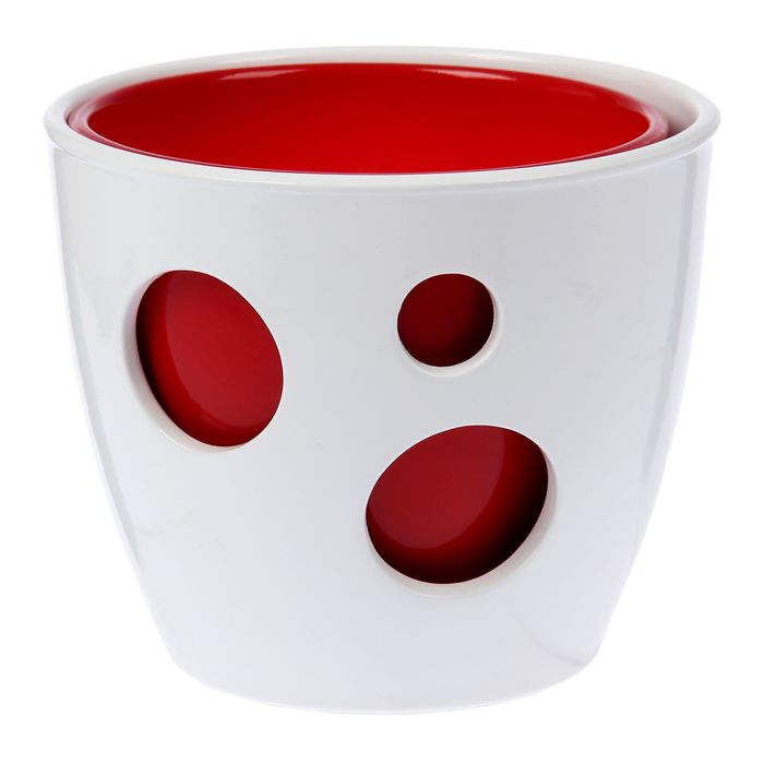 Горшок "Виктория" 2 горшка: 3 л и 2 л глянец Белый и Красный