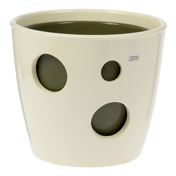 Горшок "Виктория" 2 горшка: глянец Молочный, 4 л, Оливковый 3 л