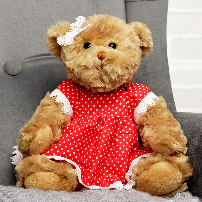 Мягкая игрушка "Медведица, девушка в горошек", 30 см