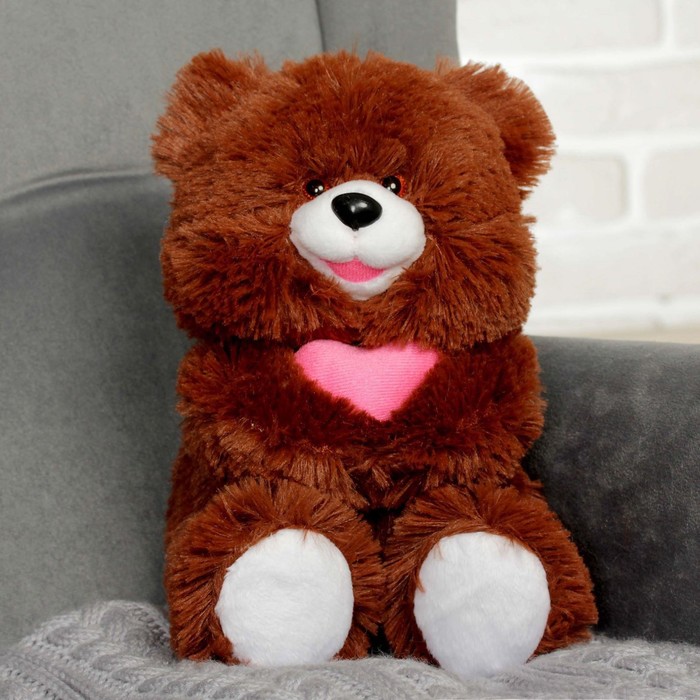 Мягкая игрушка "Медведь" с сердцем, МИКС