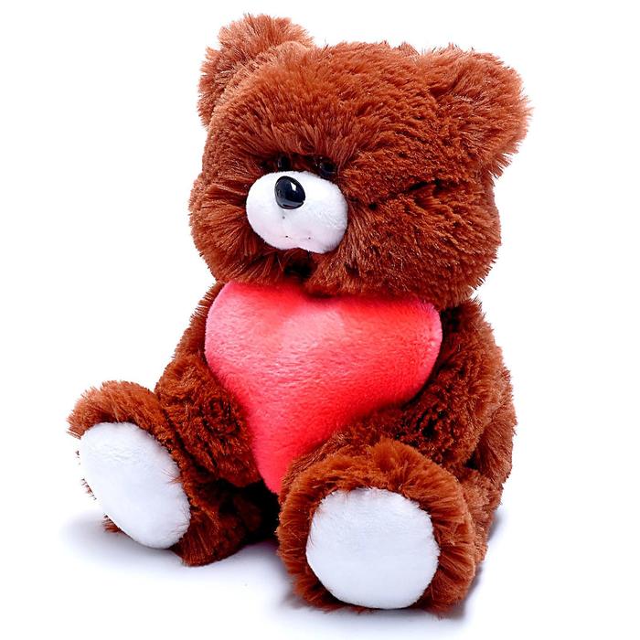 Мягкая игрушка "Медведь" с сердцем, МИКС