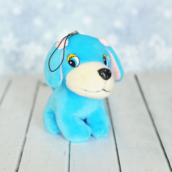 Мягкая игрушка-подвеска "Собачка", цветы на головке, цвета МИКС